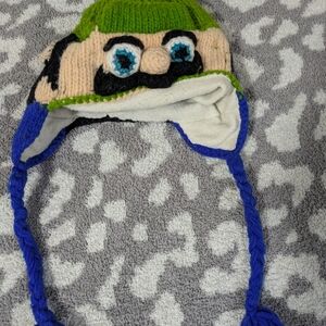 3/30$ Colorful Knit Character Beanie Luigi